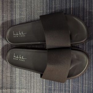 Nicole Miller New York black slide sandals size 10